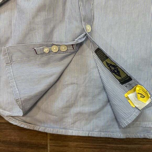 The Territory Ahead Men's Blue Striped Long Sleeve Button Up Shirt - Picture 3 of 7